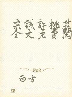 宋钱许桃花小说全文免费阅读