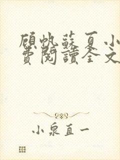 顾帆苏夏小说免费阅读全文封面