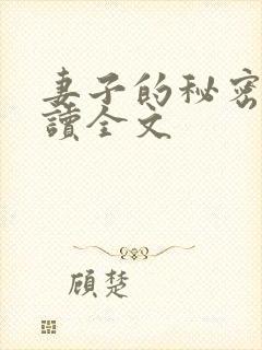 妻子的秘密免费读全文封面