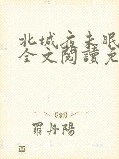 北城夜未眠小说全文阅读免费封面