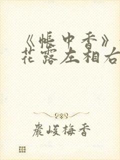 《帐中香》金银花露左相右相