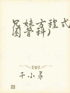兄妹方程式(校园骨科)