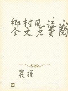 乡村风流小傻子全文免费阅读封面