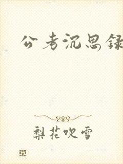公考沉思录