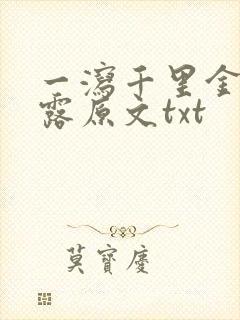 一泻千里金银花露原文txt