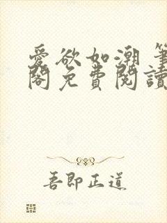 爱欲如潮 笔趣阁免费阅读封面