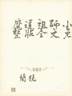 魔道祖师小说完整版全文免费阅读下载封面