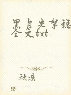 黑月光拿稳小说全文txt封面