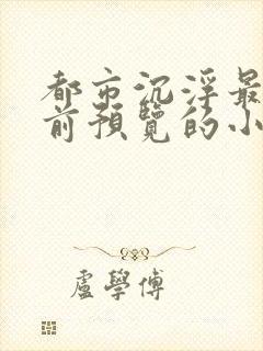 都市沉浮最快超前预览的小说3030