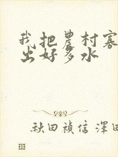 我把农村寡妇日出好多水