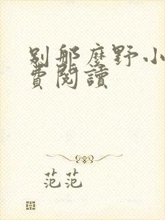 别那么野小说免费阅读封面