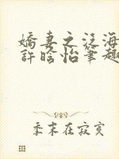 娇妻之泛海之舟许晗怡笔趣阁