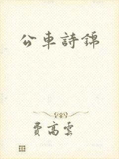 公车诗锦封面