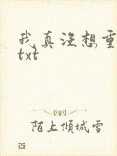 我真没想重生啊txt