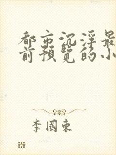 都市沉浮最快超前预览的小说3030封面