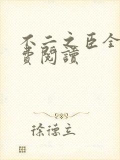 不二之臣全文免费阅读封面