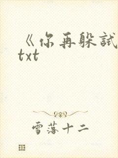《你再躲试试》txt封面