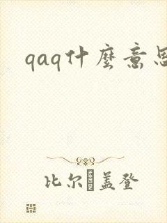 qaq什么意思封面