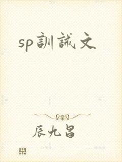 sp训诫文封面