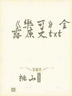 《乐可》金银花露原文txt封面