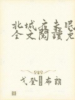 北城夜未眠小说全文阅读免费