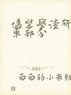 伪装学渣所有开车部分
