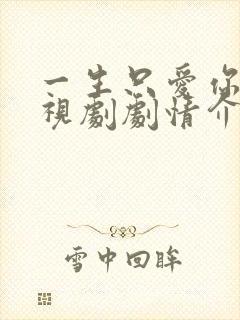 一生只爱你 电视剧剧情介绍封面
