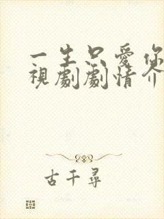 一生只爱你 电视剧剧情介绍封面