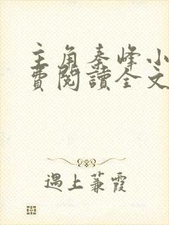 主角秦峰小说免费阅读全文封面