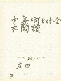 少年啊txt全本阅读封面
