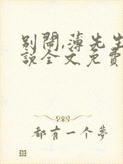 别闹,薄先生小说全文免费阅读