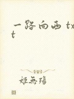 一路向西 txt封面