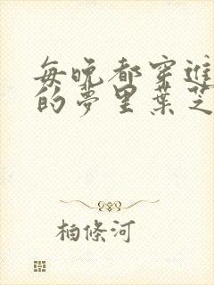 每晚都穿进男神的梦里叶芝琴小说