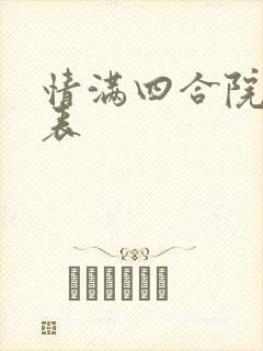 情满四合院演员表