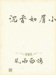 沉香如屑小说封面