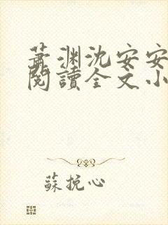 萧渊沈安安免费阅读全文小说