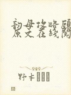 韵母攻略顾小暖原文在线阅读封面
