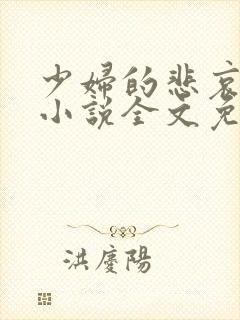 少妇的悲哀榆木小说全文免费阅读笔趣阁下载