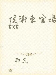 侯卫东官场笔记txt