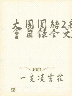 大团圆结2亲情会目录全文阅读视频