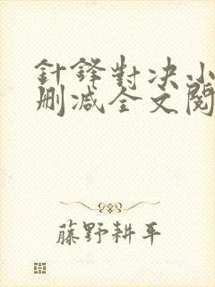 针锋对决小说未删减全文阅读封面