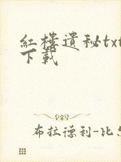 红楼遗秘txt下载
