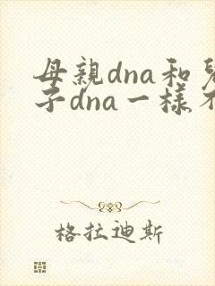 母亲dna和儿子dna一样不