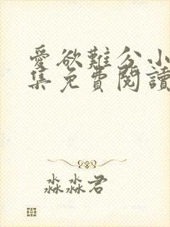 爱欲难分小说全集免费阅读封面