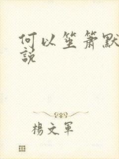 何以笙箫默 小说