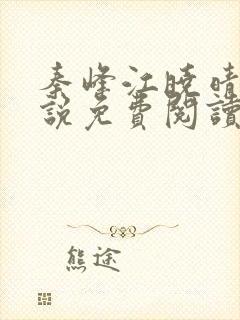 秦峰江晓晴的小说免费阅读封面
