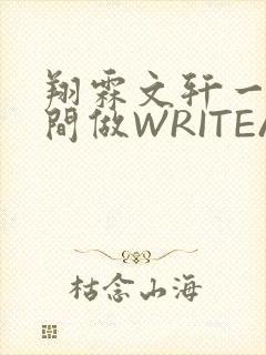 翔霖文轩一个房间做WRITEAS封面