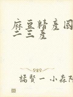 麻豆精产国品一二三产