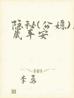 隐秘(公媳)岁岁平安封面