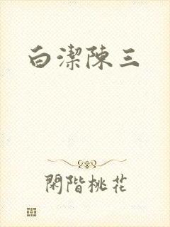 白洁陈三封面